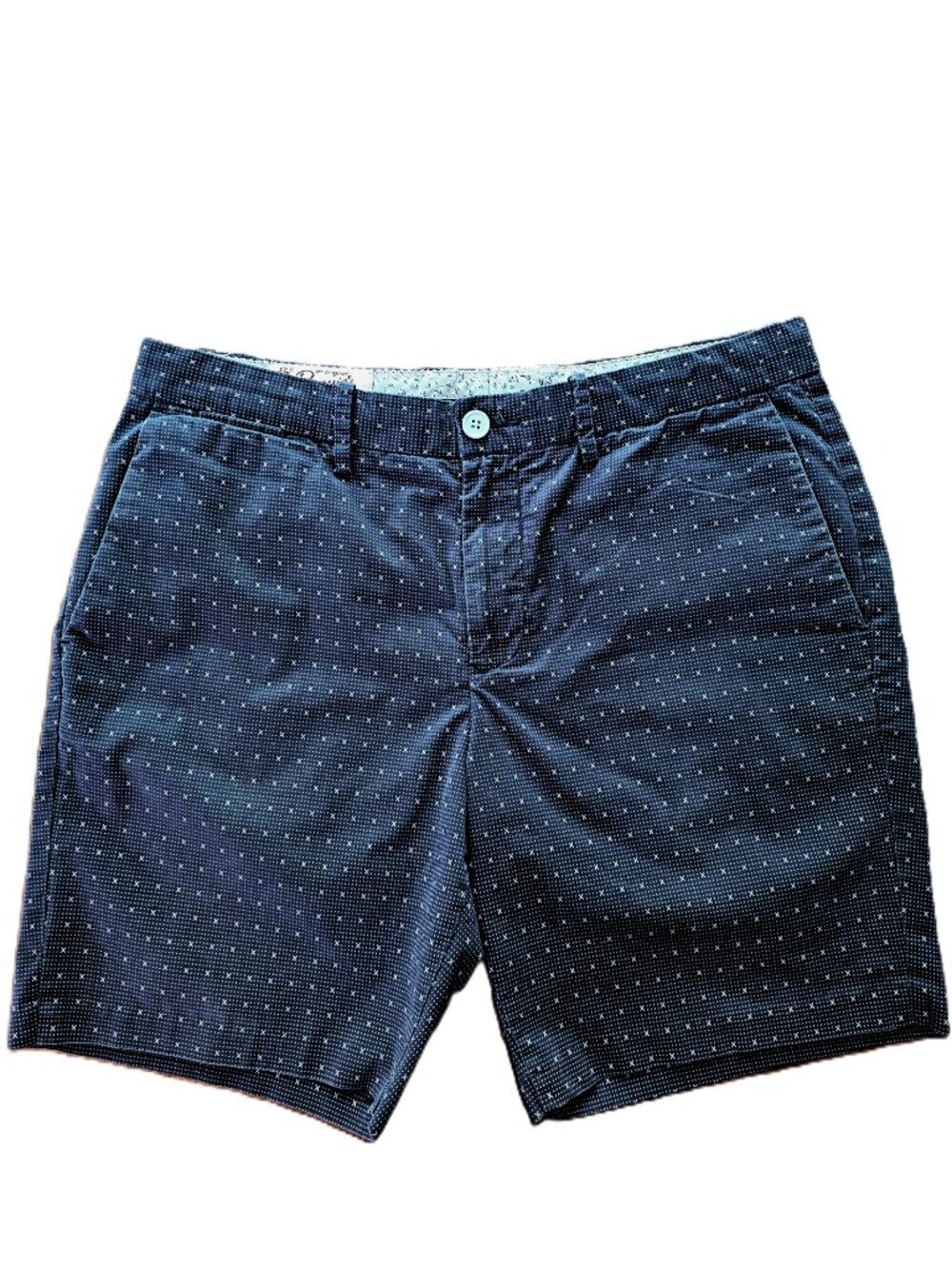 Original Penguin Mens 33 Chino Shorts Navy Geometric Print
